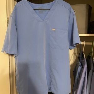 Men’s Figs Ceil Blue XXL Top with Side Pockets